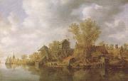 Jan van Goyen River Landscape (mk08) Germany oil painting reproduction